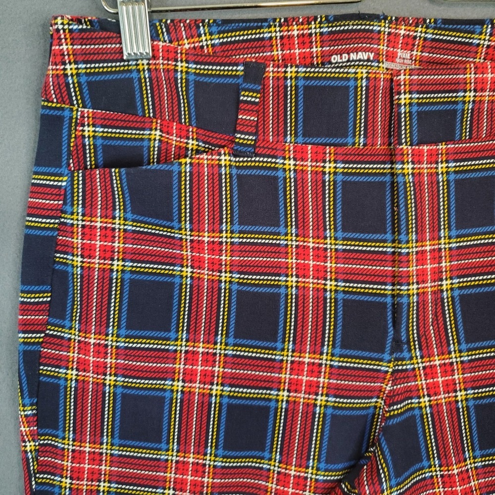 Old Navy 10 Petite Pixie Plaid High Rise Secret Slim Ankle Punk Prep Pants NEW